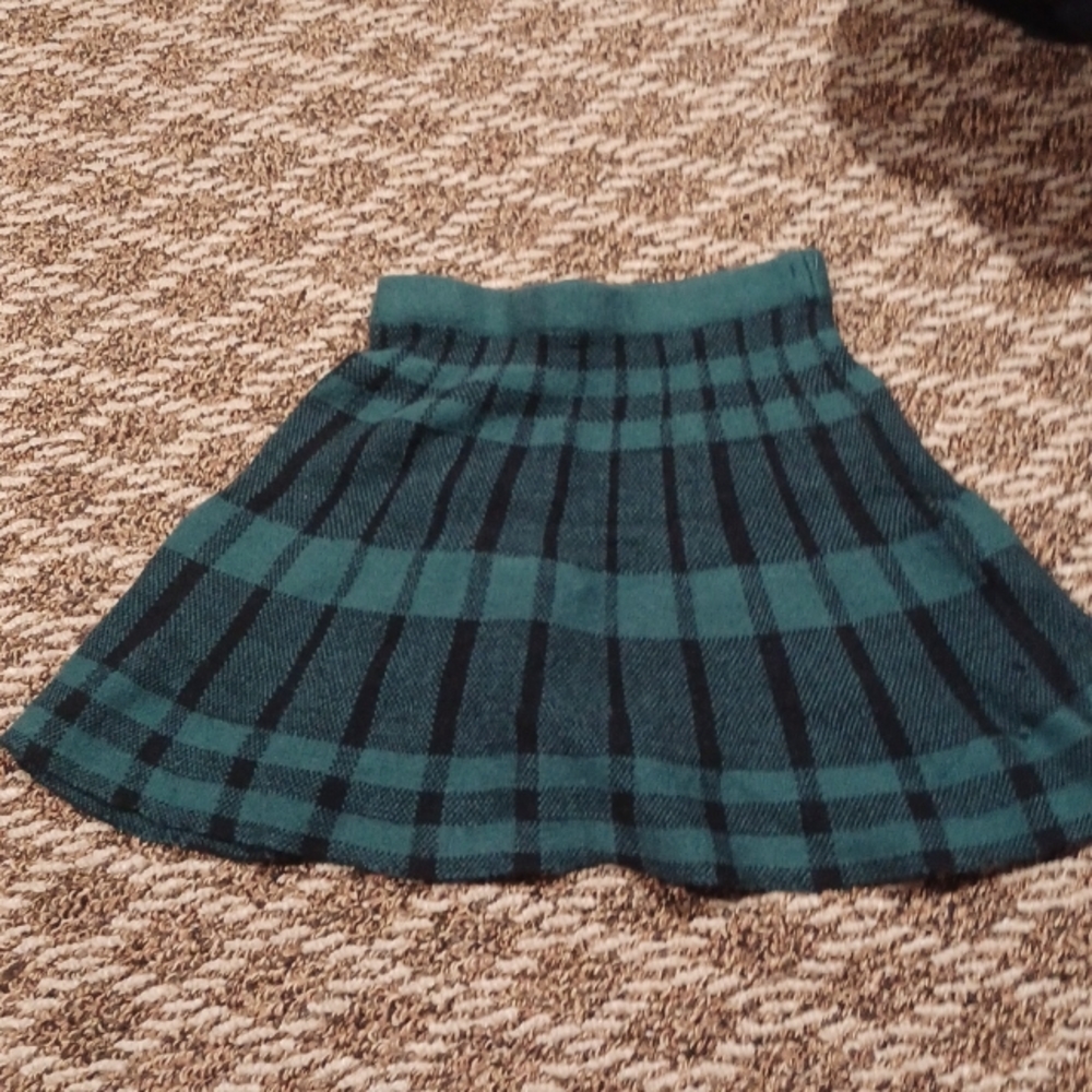 Mini Green Plaid Skirt